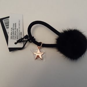 Jocelyn Real Fur Dyed Mink Black Scrunchie